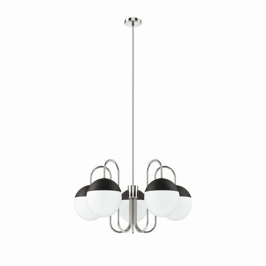 Modway Stellar 5-Light Chandelier in Opal Polished Nickel