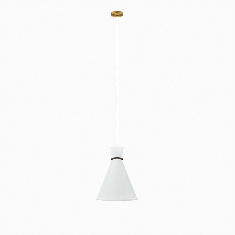 Modway Starlight 1-Light Pendant Light in White Satin Brass