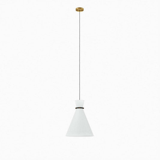 Modway Starlight 1-Light Pendant Light in White Satin Brass