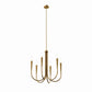 Modway Penrose 6-Light Chandelier in Satin Brass Brown 25 x 25 x 72 MDY-EEI-5661-SBR