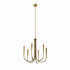 Modway Penrose 6-Light Chandelier in Satin Brass Brown 25 x 25 x 72 MDY-EEI-5661-SBR