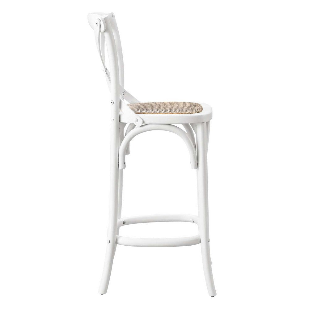 Modway Gear X-Back Wood Counter Stool in White MDY-EEI-5667-WHI