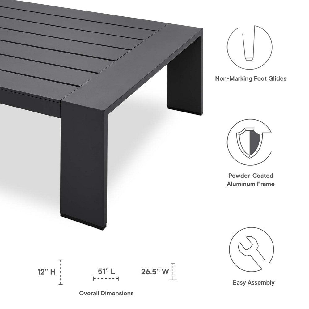 Tahoe Outdoor Patio Powder-Coated Aluminum Coffee Table - No Shipping Charges MDY-EEI-5677-GRY