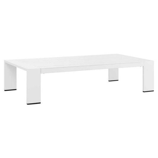 Modway Tahoe Outdoor Patio Powder-Coated Aluminum Coffee Table, White