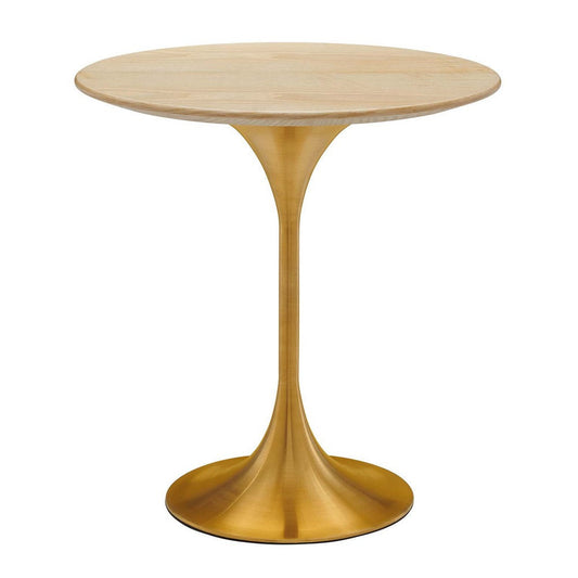 Modway Lippa Side Table, Gold Natural