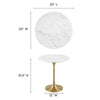 Lippa 20’’ Round Artificial Marble Side Table in Gold White MDY-EEI-5685-GLD-WHI