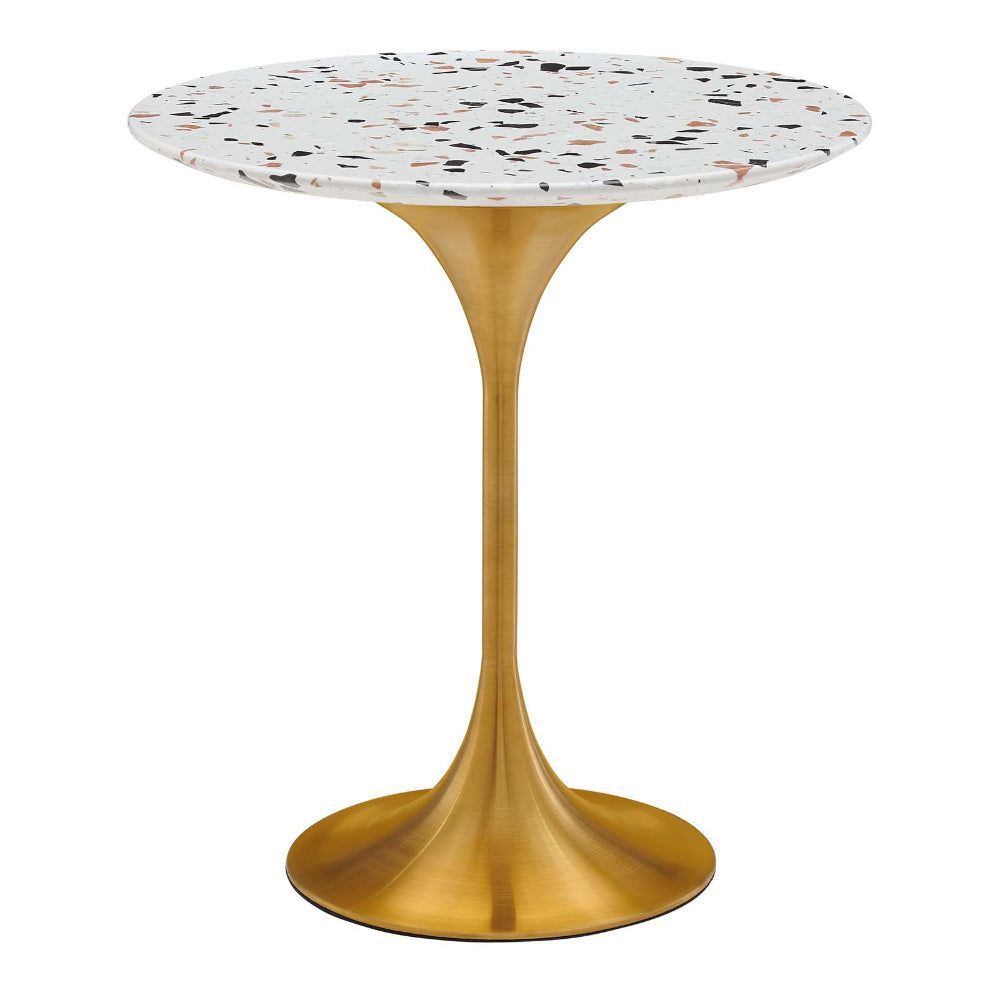 Modway Lippa Side Table, 20", Gold Terrazzo