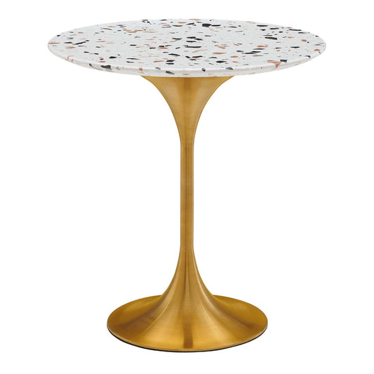 Modway Lippa Side Table, 20", Gold Terrazzo