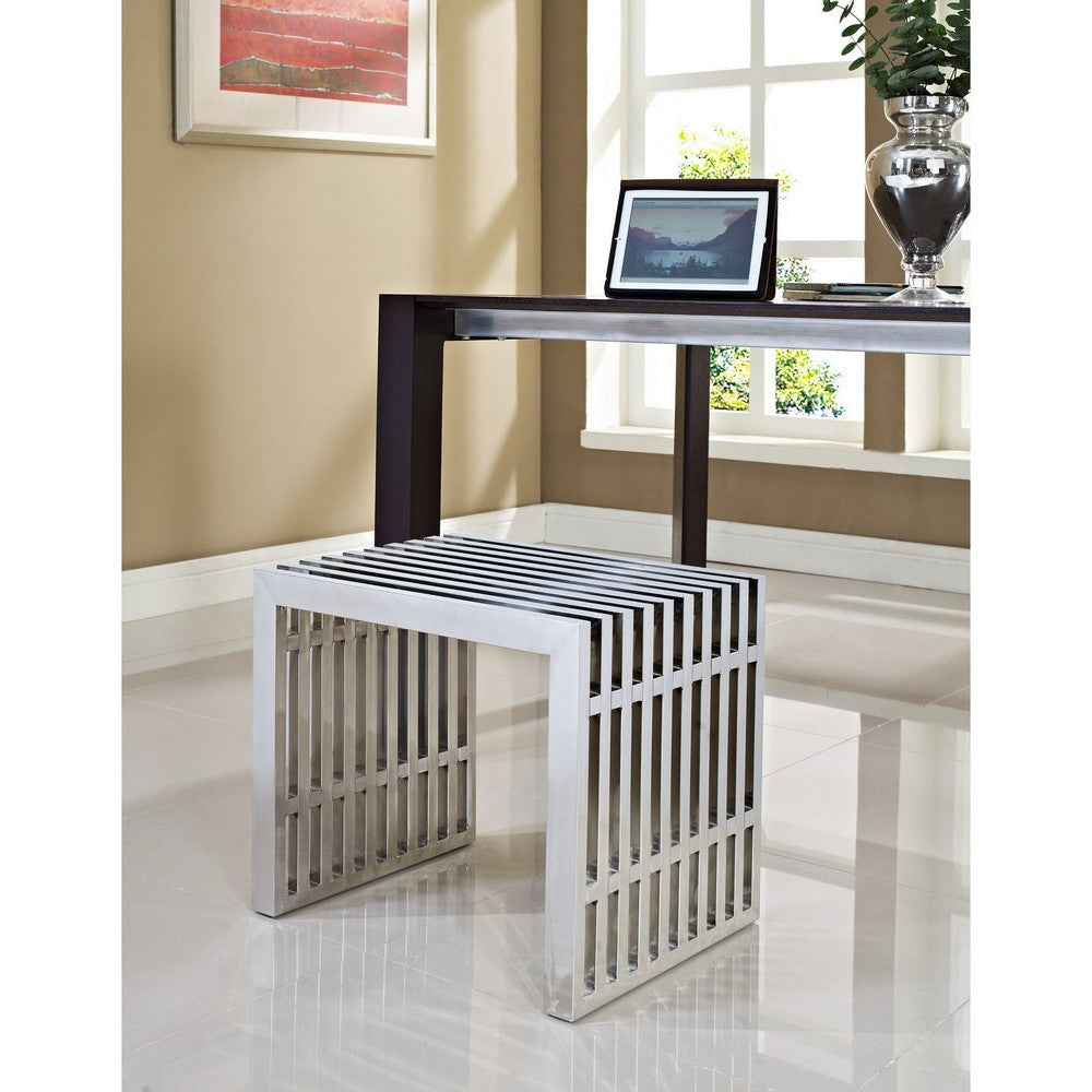 Gridiron Small Stainless Steel Bench - No Shipping Charges MDY-EEI-569-SLV