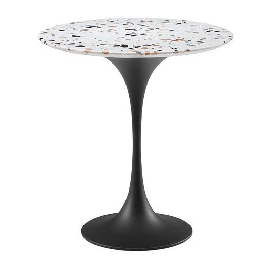 Modway Lippa Side Table, 20", Black Terrazzo