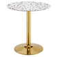 Modway Verne Round 28" Terrazzo Dining Table in Gold White