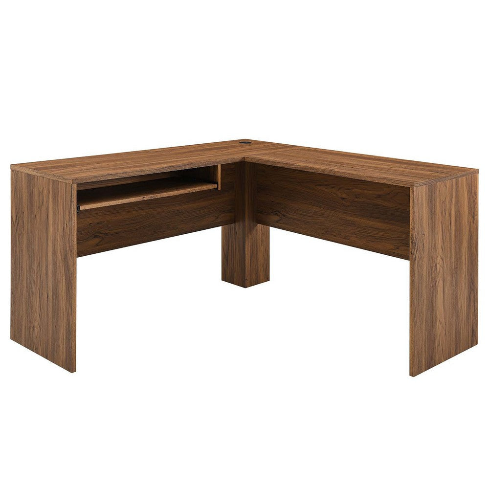 Venture L-Shaped Wood Office Desk - No Shipping Charges MDY-EEI-5703-WAL