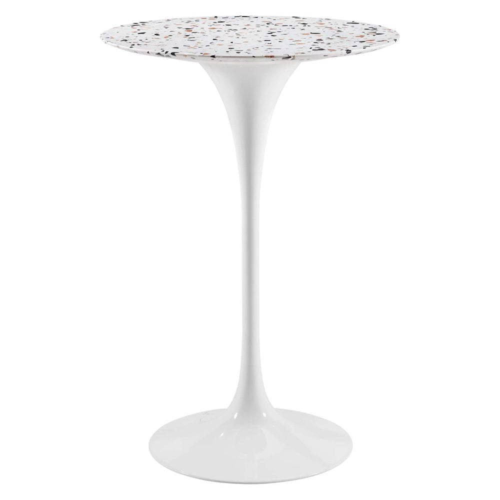 Modway Lippa Terrazzo Side Table, 28", White White