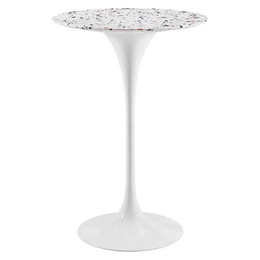 Modway Lippa Terrazzo Side Table, 28", White White