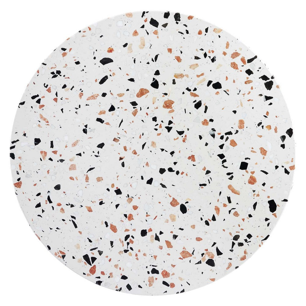 Modway Lippa Round 28’’ Terrazzo Coffee Table in Black White MDY-EEI-5712-BLK-WHI