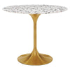 Modway Lippa Terrazzo Side Table, 36", Gold White