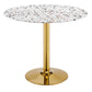 Modway Verne Round 36" Terrazzo Dining Table in Gold White