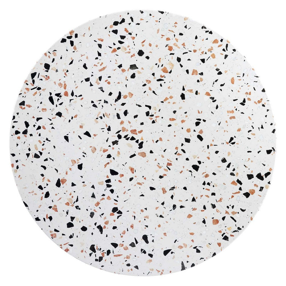 Modway Lippa Round 36’’ Terrazzo Coffee Table in White White MDY-EEI-5719-WHI-WHI