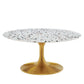 Modway Lippa Round 36" Terrazzo Coffee Table in Gold White