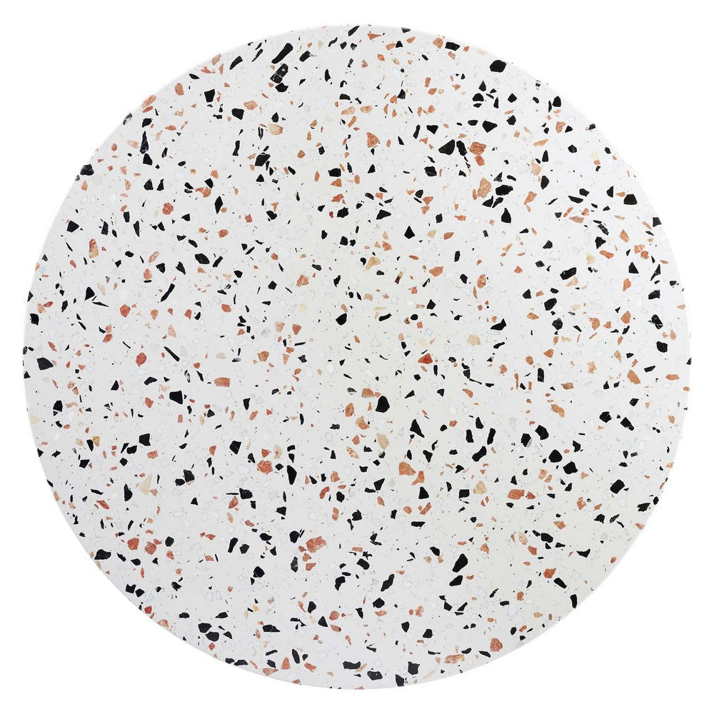 Modway Lippa Terrazzo Side Table 40’’ Black White MDY-EEI-5725-BLK-WHI