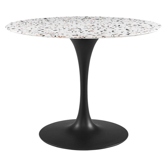 Modway Lippa Terrazzo Side Table, 40", Black White