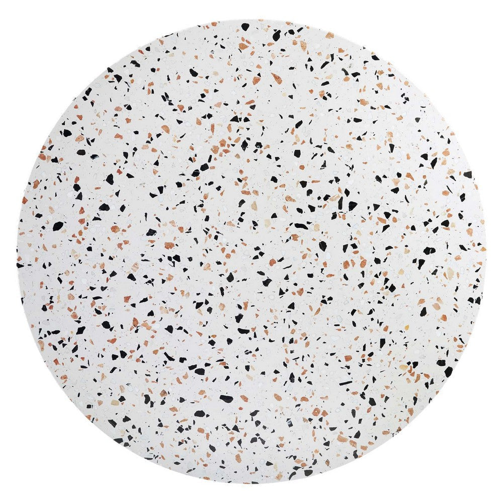 Modway Lippa Terrazzo Side Table 48’’ White White MDY-EEI-5728-WHI-WHI