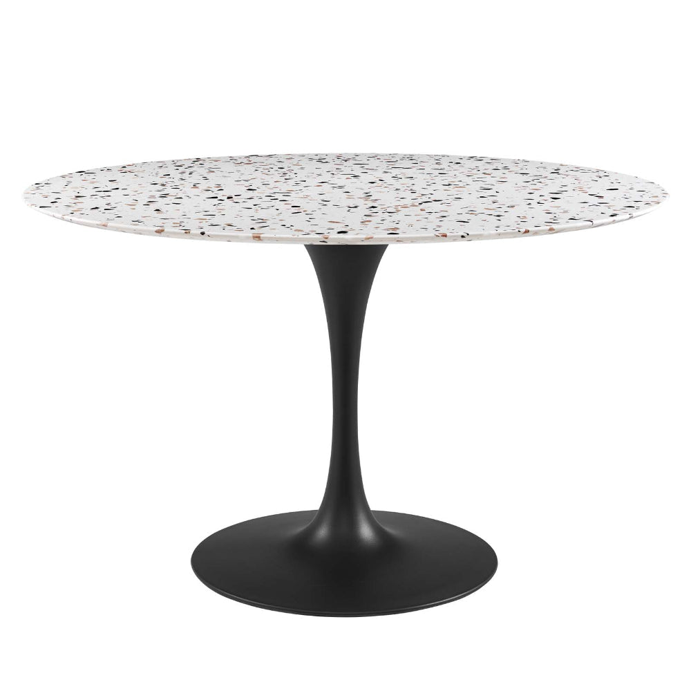 Modway Lippa Terrazzo Side Table, 48", Black White