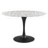 Modway Lippa Terrazzo Side Table, 48", Black White