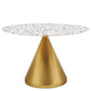 Modway Tupelo Round 47" Terrazzo Dining Table in Gold White