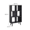 Modway EEI-5743-CHA Transmit 5 Shelf Wood Grain Bookcase Charcoal MDY-EEI-5743-CHA