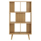 Modway EEI-5743-OAK Transmit 5 Shelf Wood Grain Bookcase Oak MDY-EEI-5743-OAK