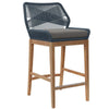 Wellspring Outdoor Patio Teak Wood Bar Stool - No Shipping Charges MDY-EEI-5746-BLU-GPH