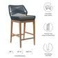 Wellspring Outdoor Patio Teak Wood Bar Stool - No Shipping Charges MDY-EEI-5746-BLU-GPH