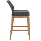 Modway Wellspring Outdoor Patio Teak and Woven Rope Bar Stool in Gray Graphite MDY-EEI-5746-GRY-GPH