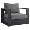 Modway Tahoe Outdoor Patio Powder-Coated Aluminum 2-Piece Armchair Set Gray Charcoal MDY-EEI-5751-GRY-CHA