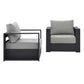 Modway Tahoe Outdoor Patio Powder-Coated Aluminum 2-Piece Armchair Set, Gray Gray