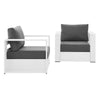 Modway Tahoe Outdoor Patio Powder-Coated Aluminum 2-Piece Armchair Set, White Charcoal