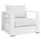 Modway Tahoe Outdoor Patio Powder-Coated Aluminum 2-Piece Armchair Set White White MDY-EEI-5751-WHI-WHI