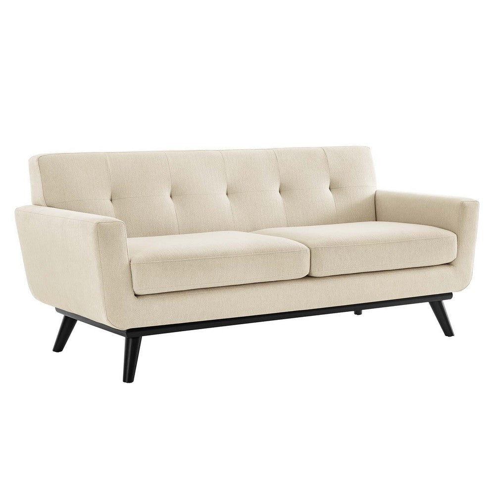 Modway Engage Modern Tufted Back Textured Fabric Loveseat in Beige