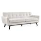 Modway Engage Modern Tufted Back Textured Fabric Sofa in Ivory