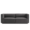 Modway Conjure Channel Tufted Performance Velvet Loveseat Black Gray MDY-EEI-5764-BLK-GRY