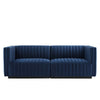 Modway Conjure Channel Tufted Performance Velvet Loveseat Black Midnight Blue MDY-EEI-5764-BLK-MID