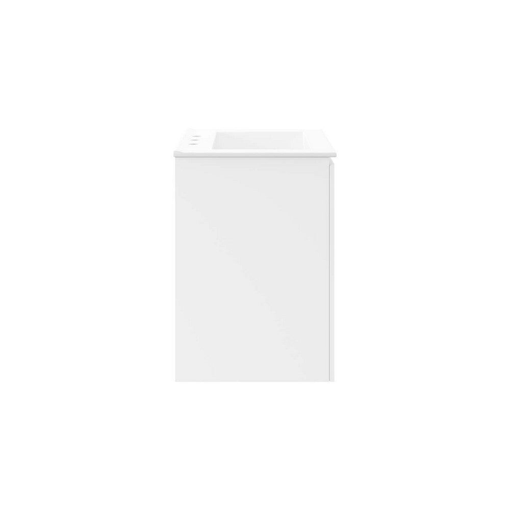 Modway Bryn Wall-Mount Bathroom Vanity 24 Inch White White MDY-EEI-5777-WHI-WHI