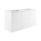 Modway Bryn Wall-Mount Bathroom Vanity, 48" with Double Sink, White White