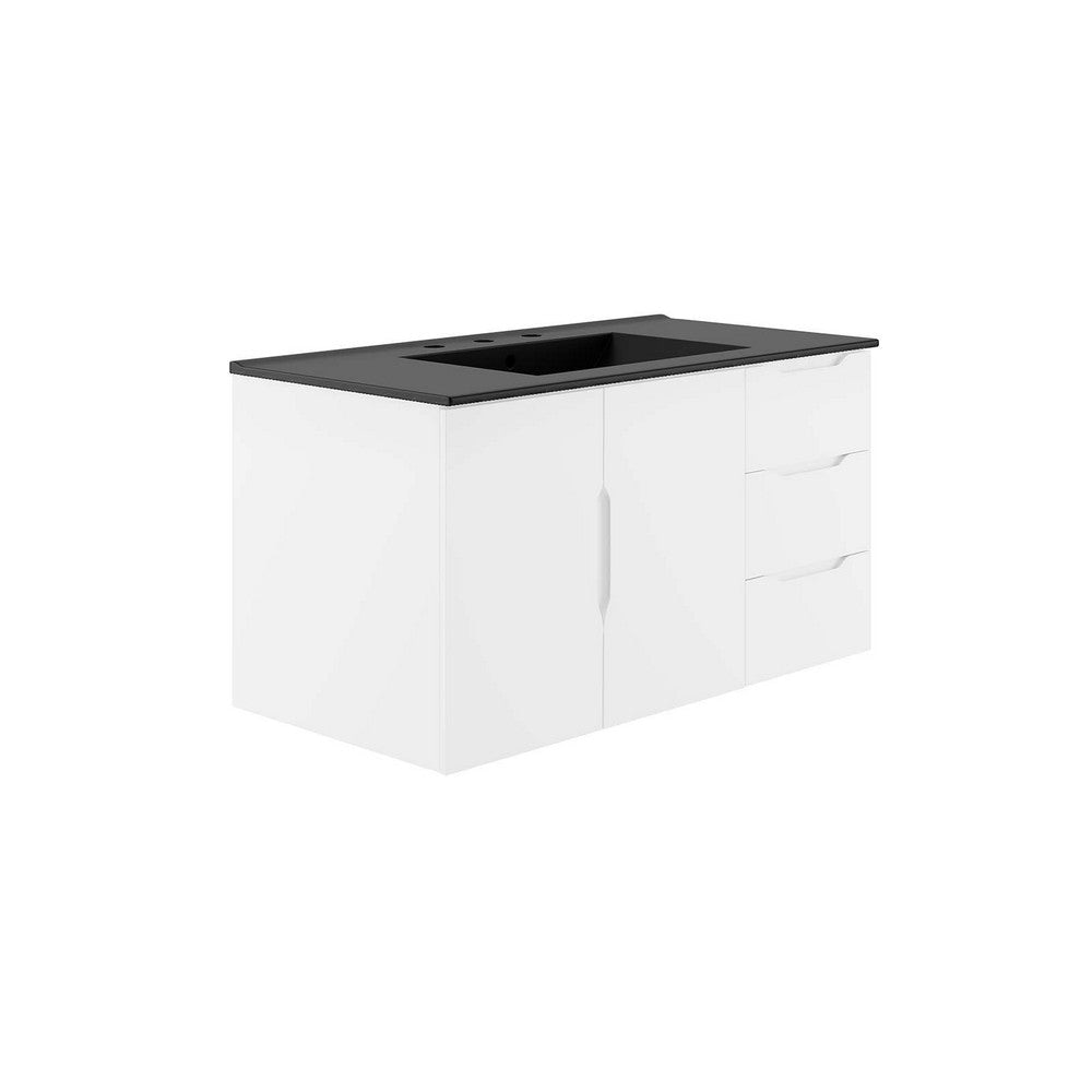 Modway Vitality 36" Bathroom Vanity, 36 Inch, White Black