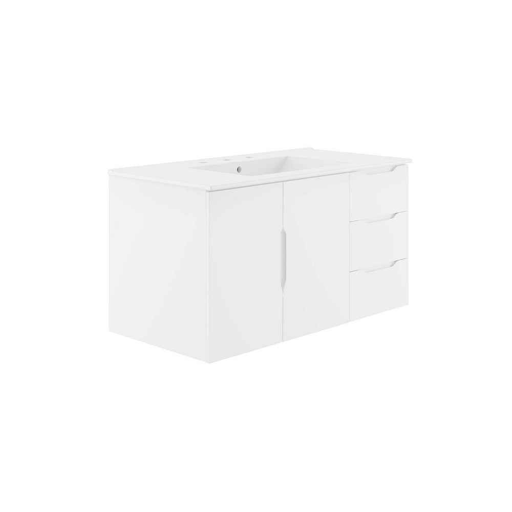 Modway Vitality 36" Bathroom Vanity, 36 Inch, White White