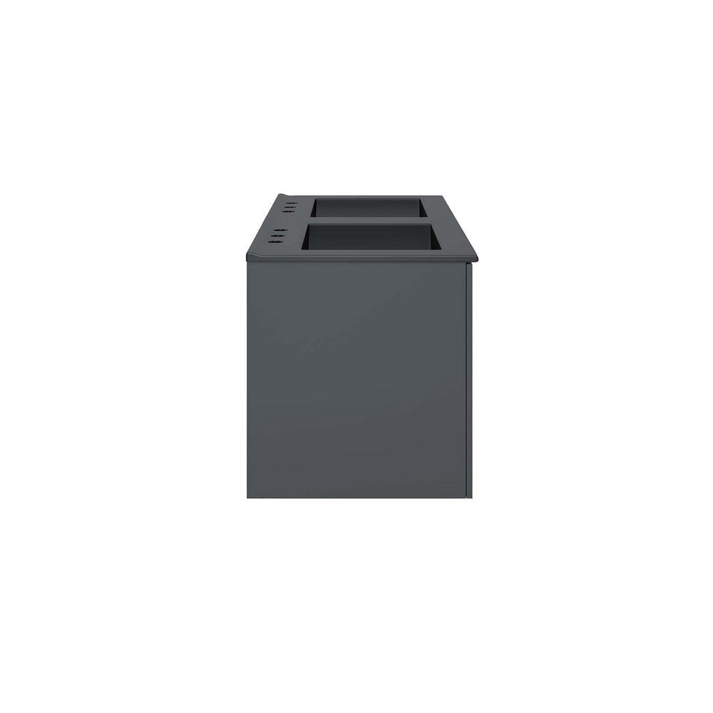 Modway Vitality 48’’ Double Sink Bathroom Vanity Gray Black MDY-EEI-5785-GRY-BLK