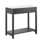 Modway Altura 36" MDF Ceramic and Particleboard Bathroom Vanity in Gray/White