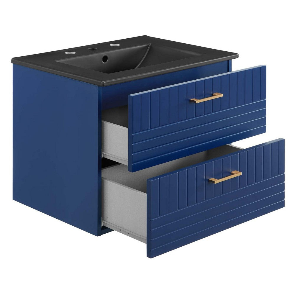 Modway Daybreak Bathroom Vanity 24’’ with Black Sink Blue MDY-EEI-5820-BLU-BLK