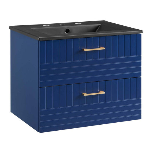 Modway Daybreak Bathroom Vanity, 24" with Black Sink, Blue